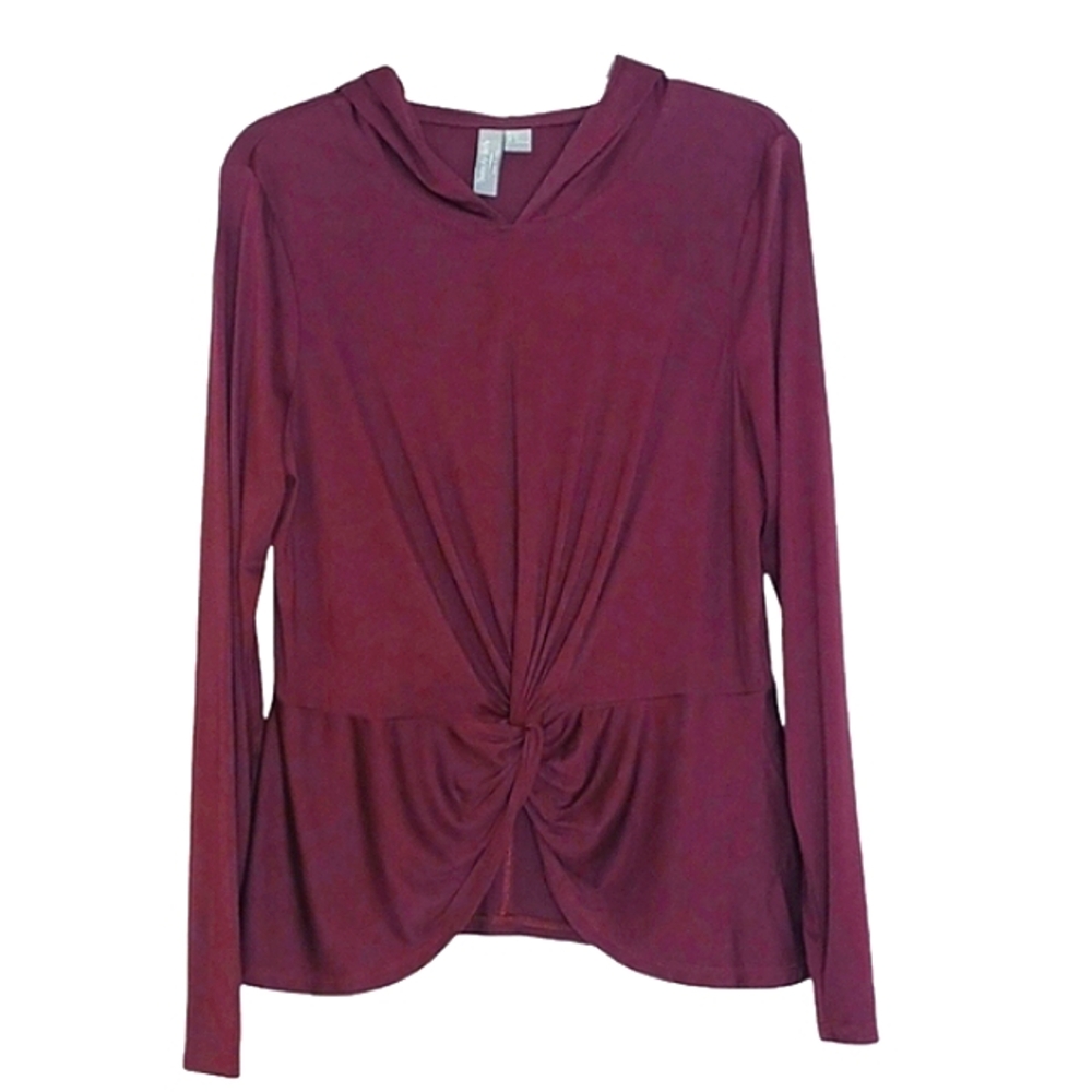 Sweaty Betty Tori Women's Twist Hoodie Active Top Sz 10 Burgundy Athleisure